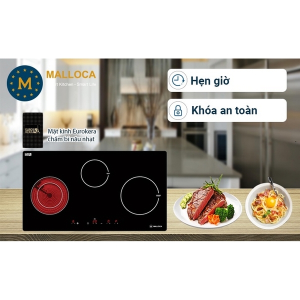 Bếp Điện Từ Malloca MH-03IRB LB Kết Hợp Hồng Ngoại