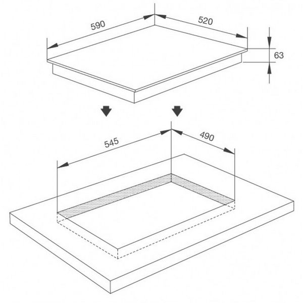 Bếp Từ Malloca MI 593 BN - Mặt Kính 3 Bếp