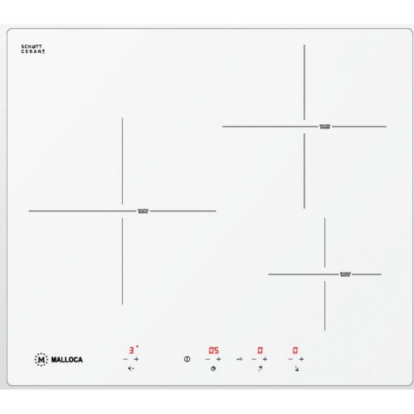 Bếp Từ Malloca MI 593 WN - Mặt Kính 3 Bếp