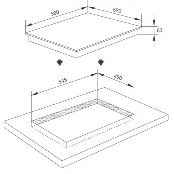 Bếp Từ Malloca MI 593 WN - Mặt Kính 3 Bếp