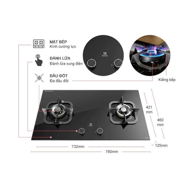 Bếp Gas Âm Electrolux EGT7828CK