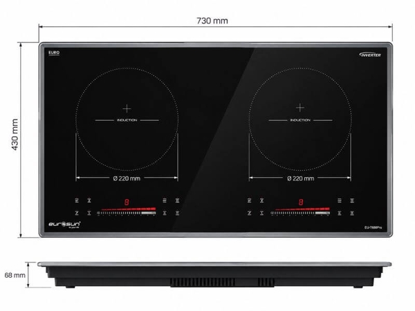 Bếp Từ EUROSUN EU-T706PRO 2 Vùng Nấu - Nhập Khẩu Malaysia