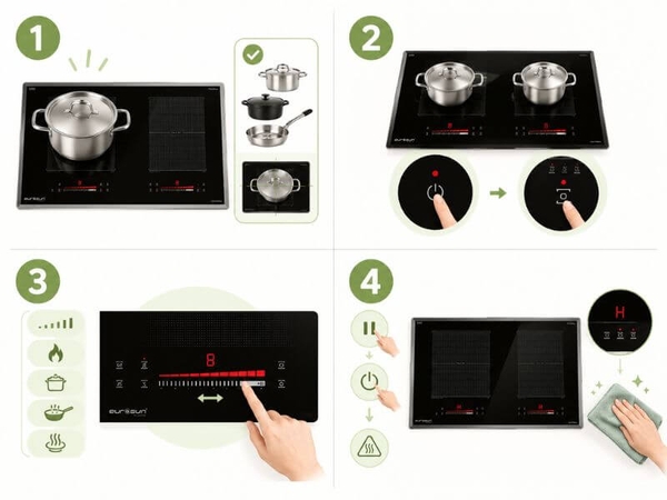 Bếp Từ EUROSUN EU-T706PRO 2 Vùng Nấu - Nhập Khẩu Malaysia