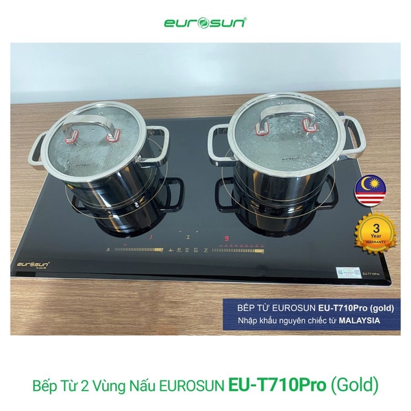 Bếp Từ EUROSUN EU-T710PRO-G, EU-T710PRO-S 2 Vùng - Nhập Khẩu Malaysia