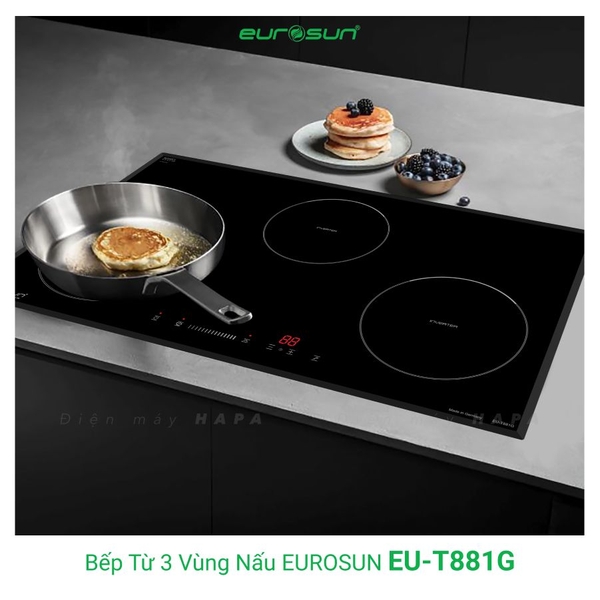 Bếp Từ Eurosun EU-T881G 3 Vùng Nấu - Nhập Khẩu CHLB Đức