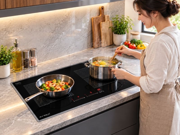 Bếp Từ Eurosun EU-T888GE (Silver/Gold) 2 Vùng Nấu - Nhập Khẩu CHLB Đức