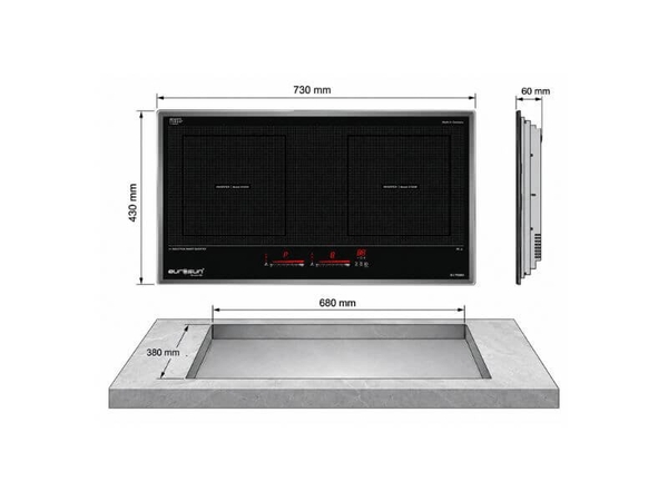 Bếp Từ Eurosun EU-T899G 2 Vùng Nấu - Nhập Khẩu CHLB Đức