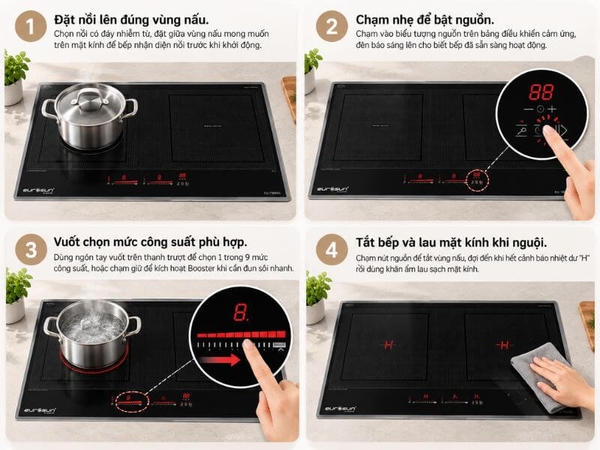 Bếp Từ Eurosun EU-T899G 2 Vùng Nấu - Nhập Khẩu CHLB Đức