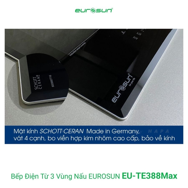 Bếp Điện Từ EUROSUN EU-TE388MAX 3 Vùng Nấu - Nhập Khẩu Malaysia