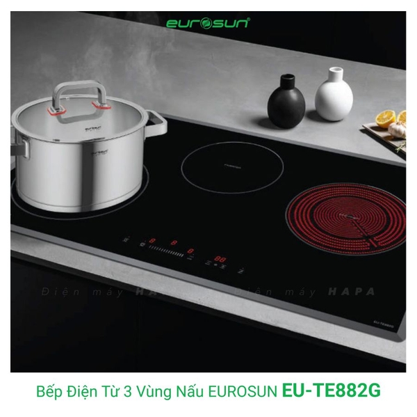Bếp Điện Từ Eurosun EU-TE882G 3 Vùng Nấu - Nhập Khẩu CHLB Đức