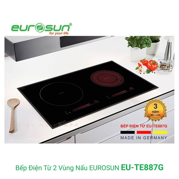 Bếp Điện Từ Eurosun EU-TE887G 2 Vùng Nấu - Nhập Khẩu CHLB Đức
