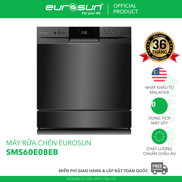 Máy Rửa Chén EUROSUN SMS60E08EB 10 Bộ - Nhập Khẩu Malaysia