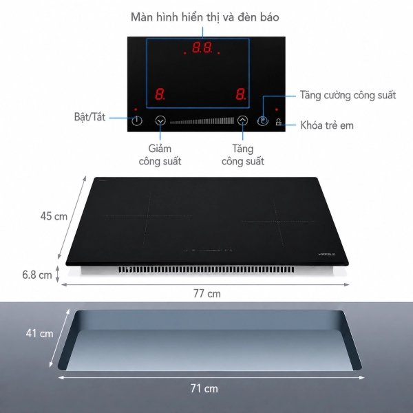 Bếp Từ 2 Vùng Nấu Hafele HC-I772D - Hàng Chính Hãng