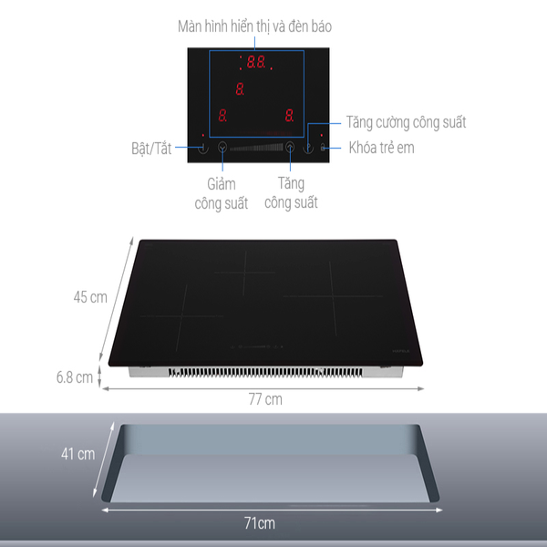 Bếp Từ 3 Vùng Nấu Hafele HC-I773D