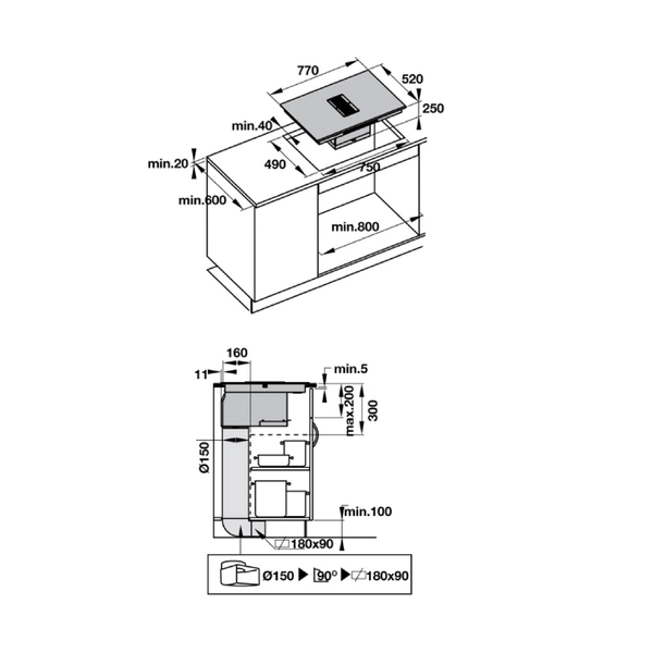 Bếp Từ Kết Hợp Hút Mùi Hafele HC-IHH77D 536.61.655