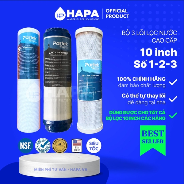 Lõi Lọc Nước Số 1 2 3 Cao Cấp PARTEK Cao Cấp - Hàng Nhập Khẩu