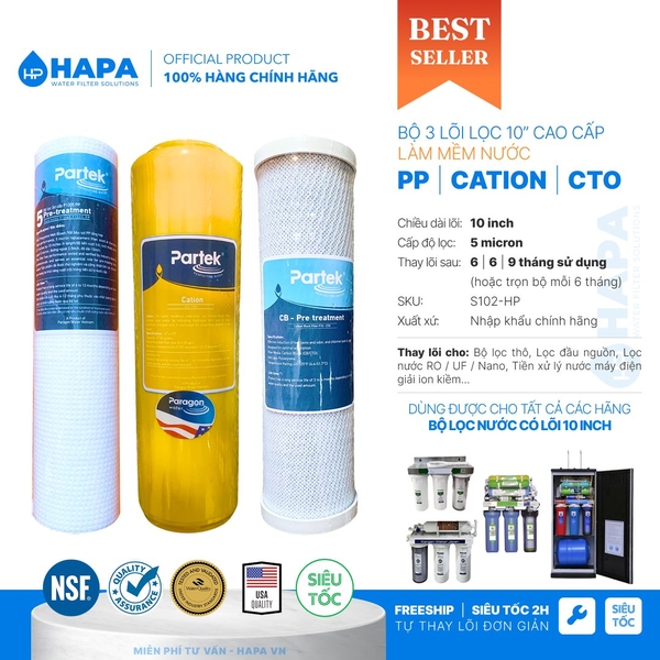 Lõi Lọc Nước Số 1 2 3 Cao Cấp PARTEK Cao Cấp - Hàng Nhập Khẩu