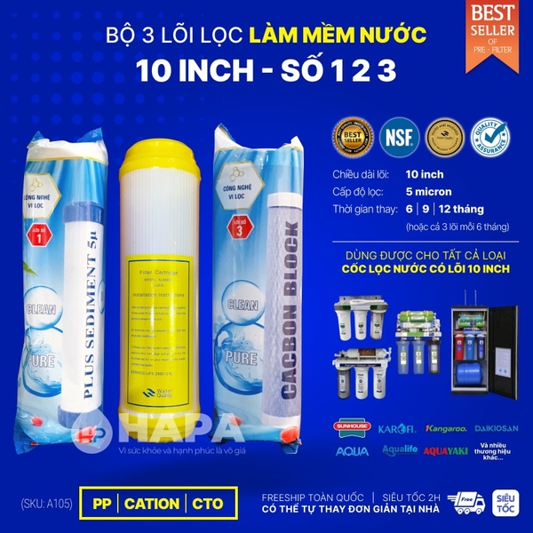 Lõi Lọc Nước Số 3 CTO Carbon Block Filter 10 inch - Cho Mọi Dòng Máy RO