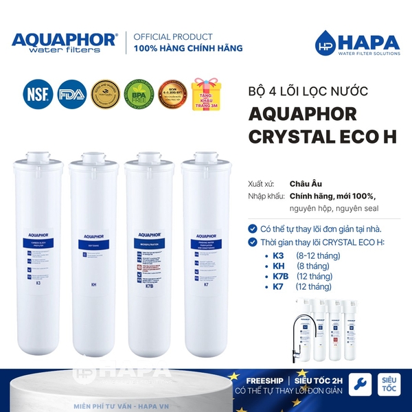 Máy Lọc Nước AQUAPHOR CRYSTAL ECO H Nano Aqualen™ - Nhập Khẩu Châu Âu, Hàng Chính Hãng