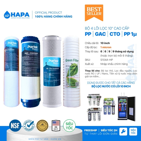 Bộ Lọc Thô 3 Cốc AQUAYAKI 10 inch - Lọc Nước Sinh Hoạt, Đầu Nguồn - Hàng Chính Hãng