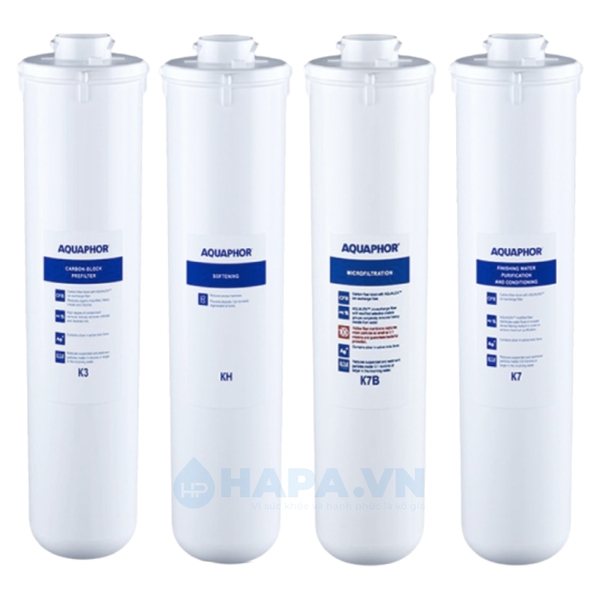 Bộ 4 Lõi Lọc Nước AQUAPHOR CRYSTAL ECO H - Nhập khẩu nguyên bộ Châu Âu