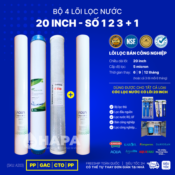 Lõi Lọc Nước PP Plus Sediment Filter 20 inch AQUA - Dùng Cho Mọi Dòng Máy
