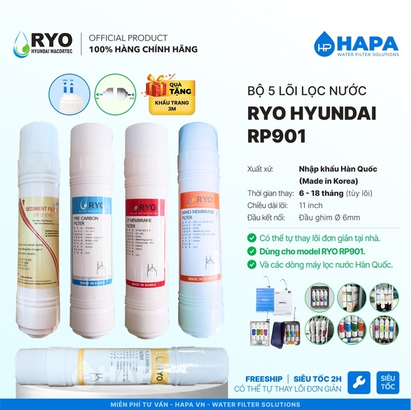 Máy Lọc Nước Uống RYO Hyundai RP901 Công nghệ UF - Nhập Khẩu Hàn Quốc, Hàng Chính Hãng