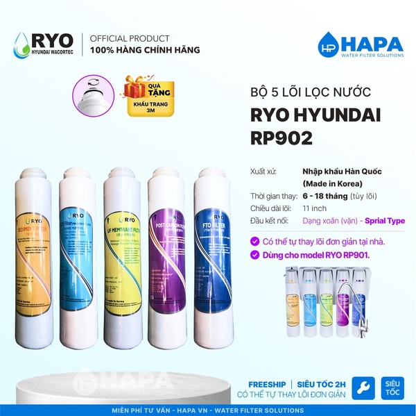 Máy Lọc Nước RYO Hyundai RP902 Công Nghệ UF - Nhập Khẩu Hàn Quốc, Hàng Chính Hãng
