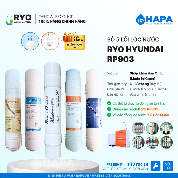 Máy Lọc Nước RO RYO Hyundai RP903 - Nhập khẩu Hàn Quốc, Hàng Chính Hãng