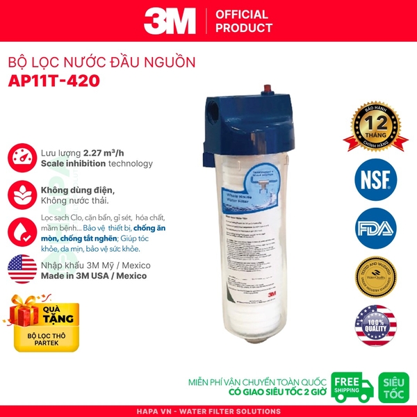 Bộ Lọc Thô 3M AP055T / AP11T Kèm Lõi 10 inch - Nhập Khẩu Mỹ