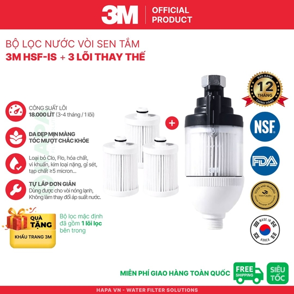 Bộ Lọc Nước Vòi Sen Tắm 3M HSF-IS - Nhập Khẩu Hàn Quốc