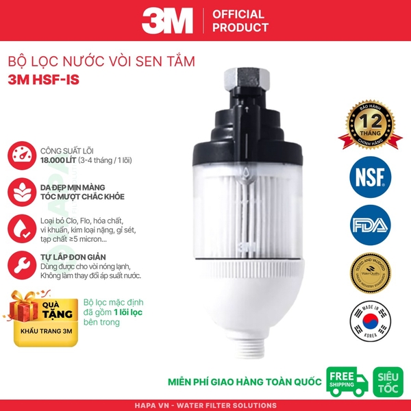 Bộ Lọc Nước Vòi Sen Tắm 3M HSF-IS - Nhập Khẩu Hàn Quốc