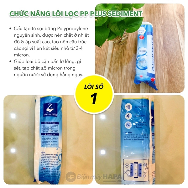 Bộ Lọc Thô 1 cốc AQUAYAKI Kèm Lõi Lọc 10 inch - Hàng Chính Hãng - T03
