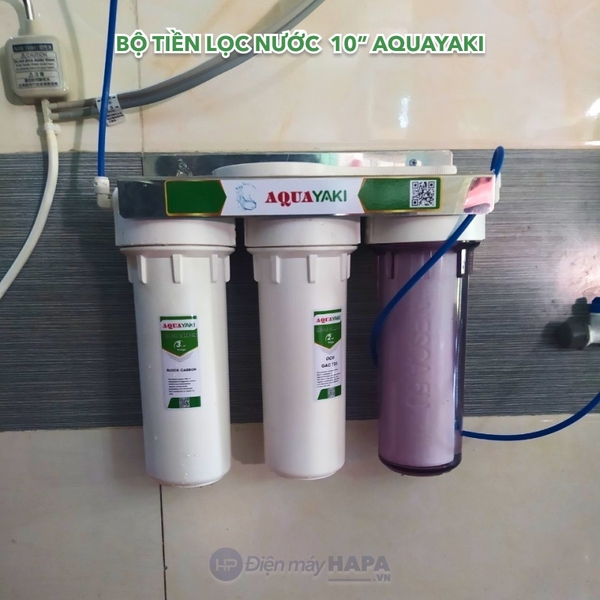 Bộ Lọc Thô 4 Cốc AQUAYAKI AQUA-S104 Series 10 inch Lọc Nước Đầu Nguồn cho Gia đình, Nhà hàng, Quán cà phê