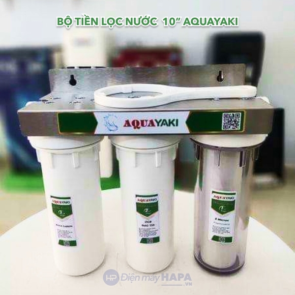 Bộ Lọc Thô 3 Cốc AQUAYAKI 10 inch - Lọc Nước Sinh Hoạt, Đầu Nguồn