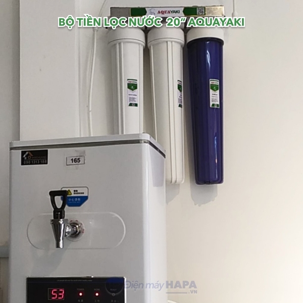 Bộ Lọc Thô 3 Cốc AQUAYAKI 20 inch Lọc Nước Đầu Nguồn, Sinh Hoạt