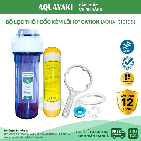 Bộ Lọc Thô 1 Cốc AQUAYAKI 10 inch - Xử lý cặn bẩn nước đầu vào, Bảo vệ lọc tinh