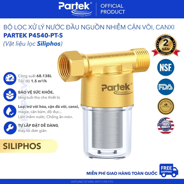 Bộ Tiền Xử Lý Nước PARTEK P4540-PT-(S/K) Loại Bỏ Cặn Canxi/Phèn Sắt cao cấp