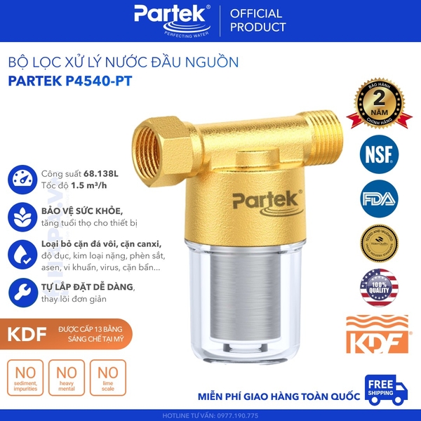 Bộ Tiền Xử Lý Nước PARTEK P4540-PT-(S/K) Loại Bỏ Cặn Canxi/Phèn Sắt cao cấp