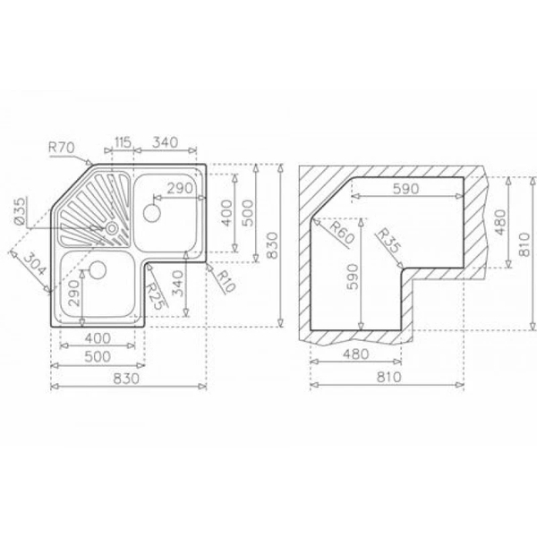 Chậu Rửa Teka ANGULAR 2B 10118005