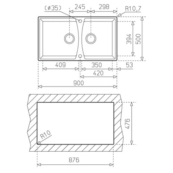 Chậu Rửa Teka UNIVERSO 90 GT POP-UP ARENA-BEIGE 40141222