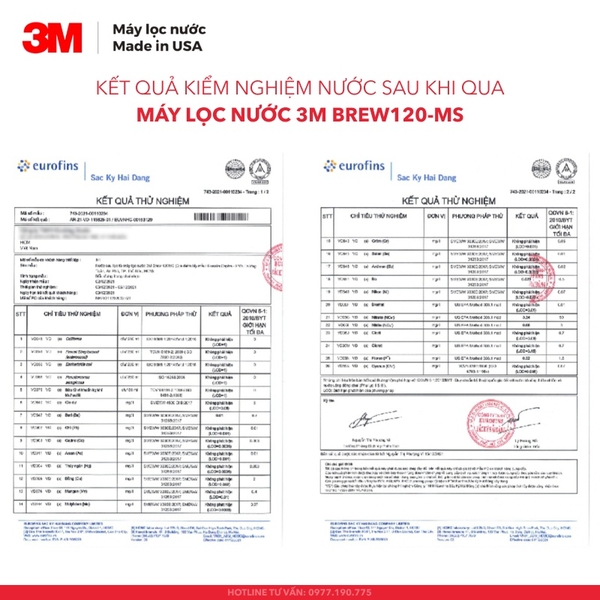 Chứng nhận chất lượng của Máy Lọc Nước 3M BREW120-MS - Hàng Chính Hãng