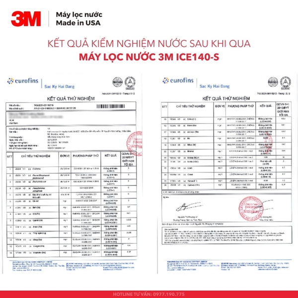Chứng nhận chất lượng của Máy Lọc Nước 3M ICE140-S - Hàng Chính Hãng