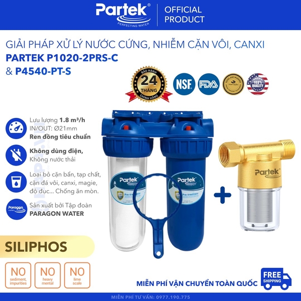 Bộ Tiền Xử Lý Nước PARTEK P4540-PT-S (Siliphos) Loại Bỏ Cặn Vôi, Canxi cao cấp