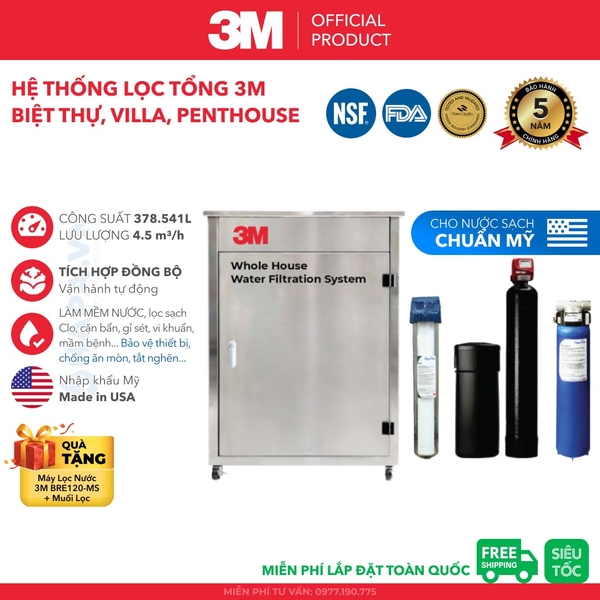 Máy Làm Mềm Nước 3M WTS150 (3MWTS150) PREMIUM Loại Bỏ Nước Cứng - Nhập Khẩu Mỹ