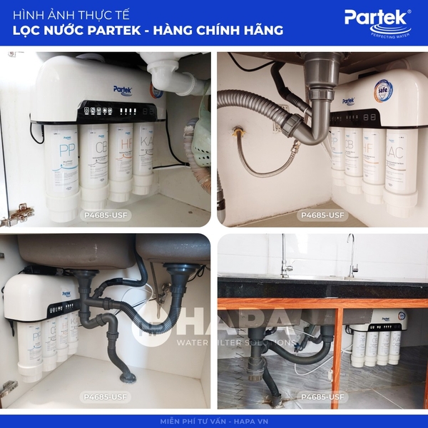Lõi Lọc Thay Thế PARTEK P4685-USF - Bộ 4 Lõi Lọc Nước PARTEK PP, CB, HF, KAC - Hàng Chính Hãng
