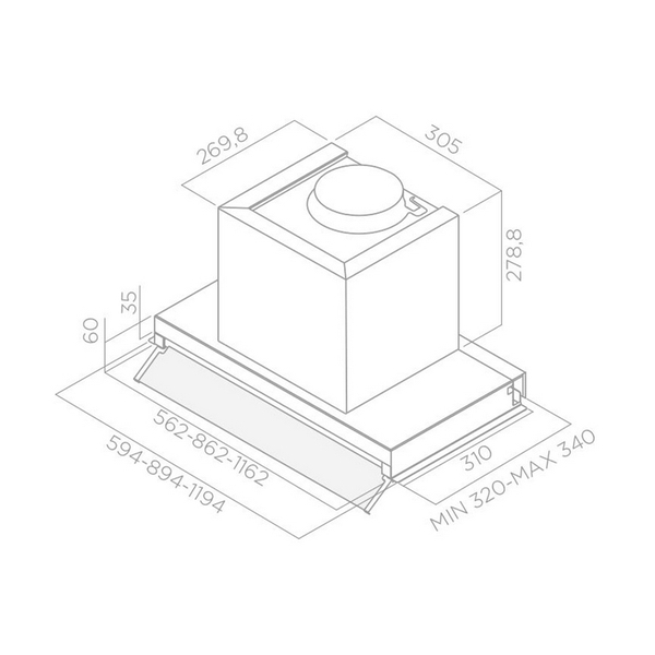 Máy Hút Mùi Khói Âm Tủ ELICA BOX IN S LED - 370 m³/h