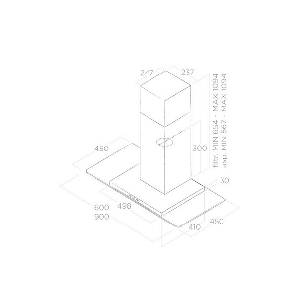 Máy Hút Mùi Áp Tường Elica TRIBE - 710 m³/h