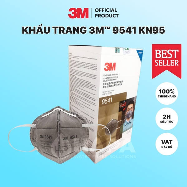 Khẩu Trang 3M 9541 KN95 Cao Cấp Than Hoạt Tính Lọc Khí Độc - Chính Hãng 3M