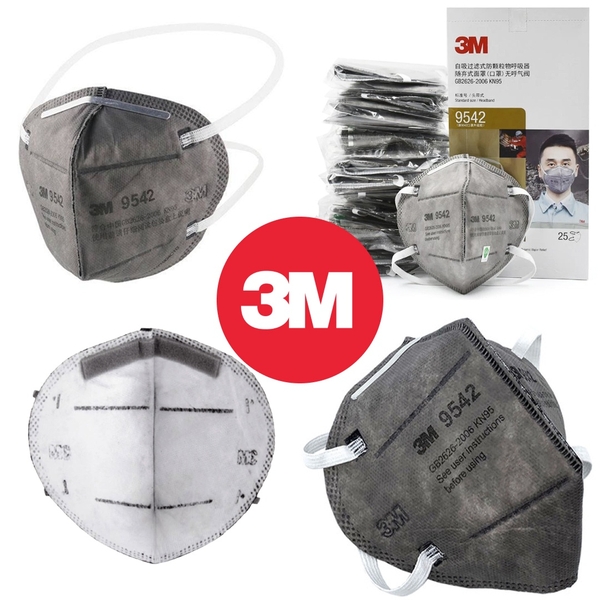 Khẩu Trang 3M 9542 KN95 Than Hoạt Tính Lọc Khí Độc - Chính Hãng 3M